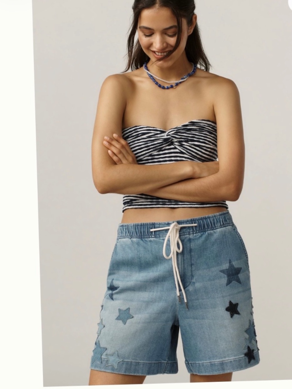 PILCRO STAR-EMBELLISHED PJ PULL-ON SHORTS SZ XS NWT